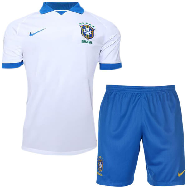 Camiseta Brasil Replica Segunda Ropa Niño 2019 Blanco